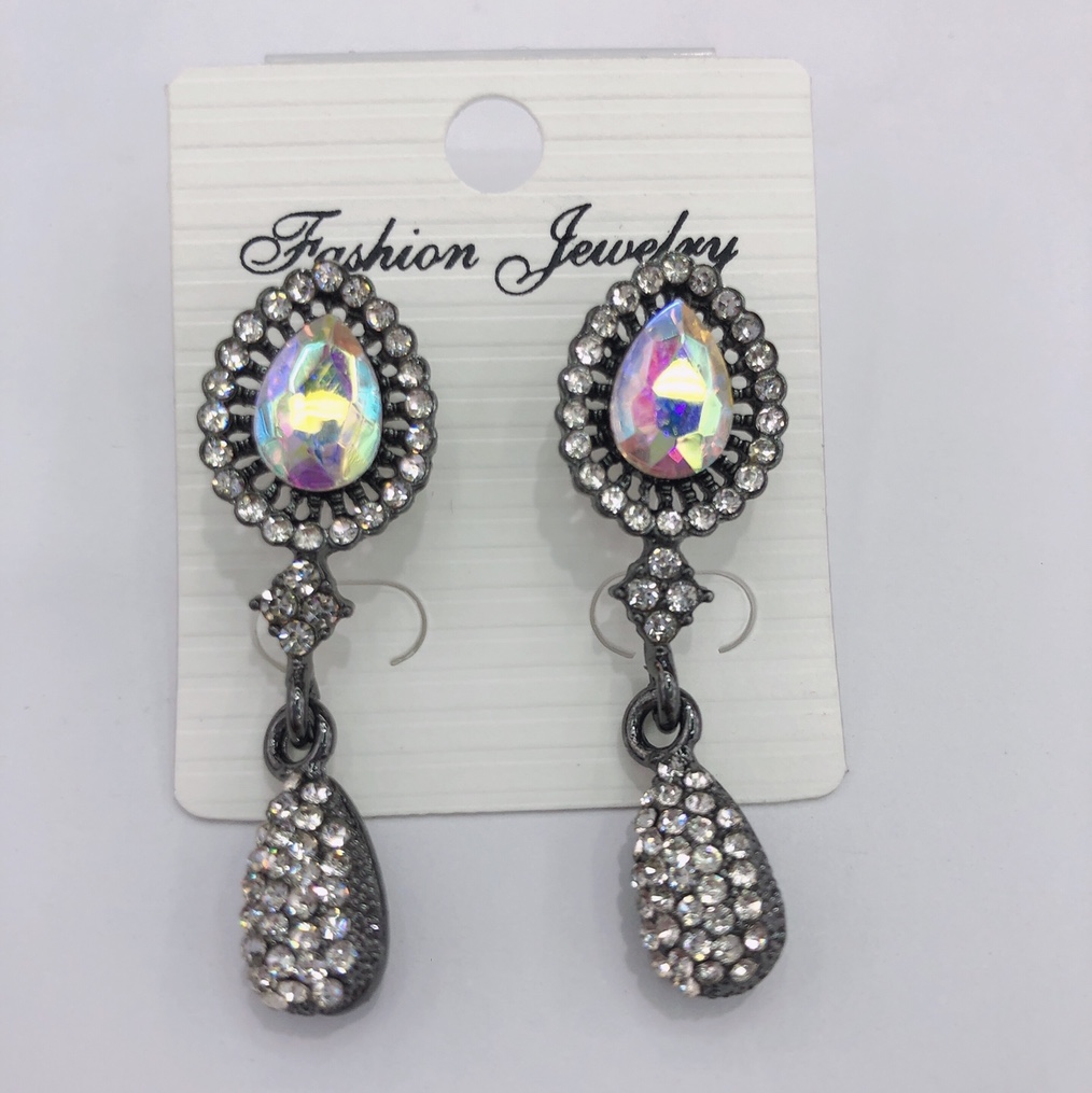 Yu Na Accessories A-081 Glass earrings Burnt welding Zircon earrings Unique accessories accessories earrings enhance temperament elegant earrings full of advanced sense