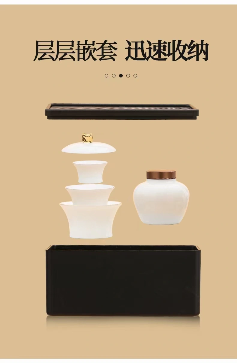 High-end jade travel tea Set: One Leaf Knows Autumn Tao Li Family 023 detail image 3