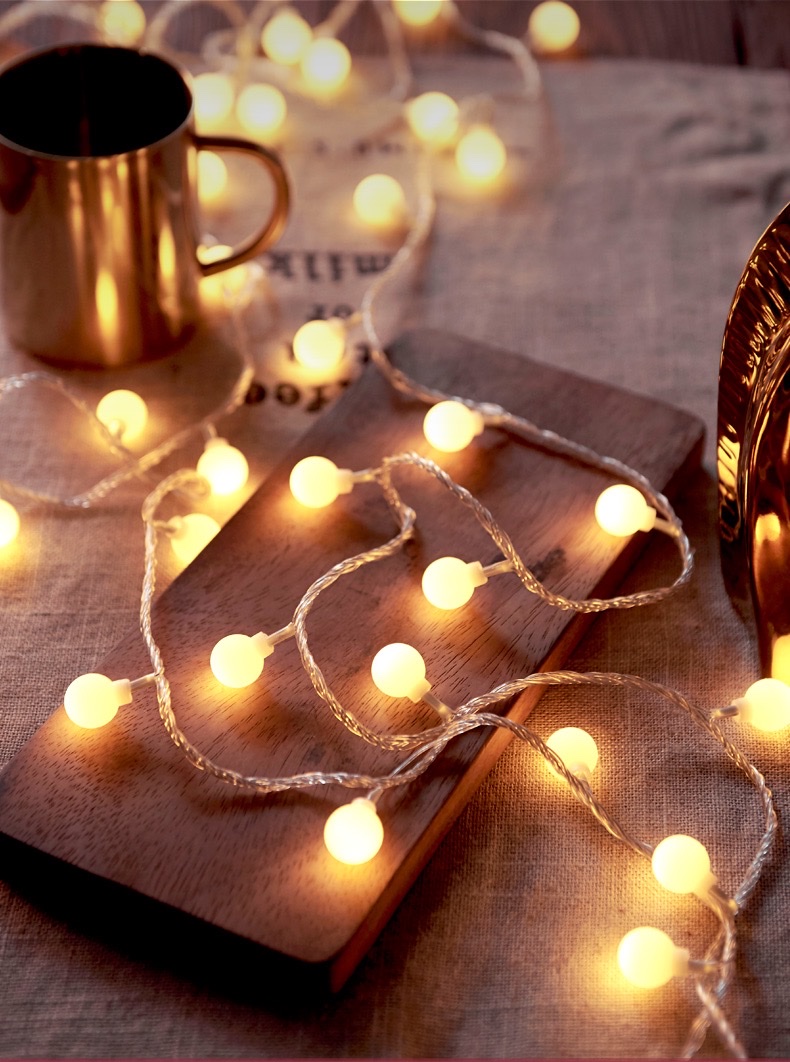 2米20头led圆珠灯串圣诞灯节日灯装饰灯彩灯白底实物图