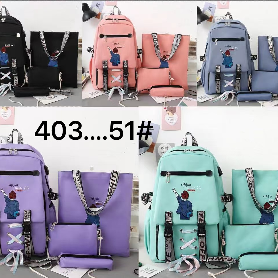Schoolbag Elementary school girls 6-12 years old 3456 grade light load reduction junior high school high capacity backpack three sets of bags