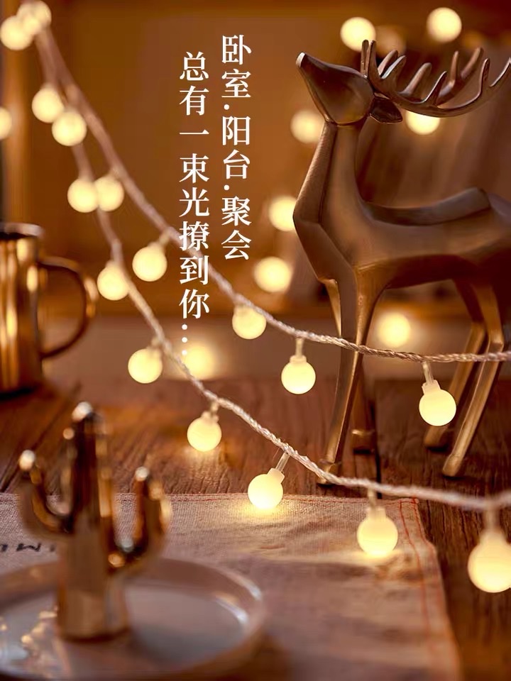 2米20头led圆珠灯串圣诞灯节日灯装饰灯彩灯细节图