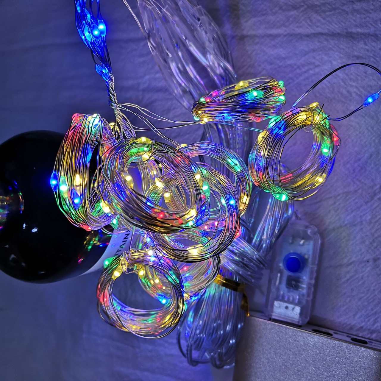 2021 Amazon USB remote control 3*3 copper wire light string ice strip curtain light LED Christmas decorative light string copper wire light color