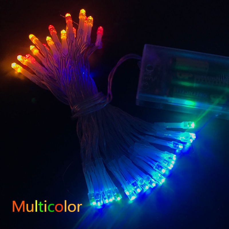 LED light Flashing light String battery light string outdoor Christmas light festive wedding decorative light color 2 meters 10 light battery box