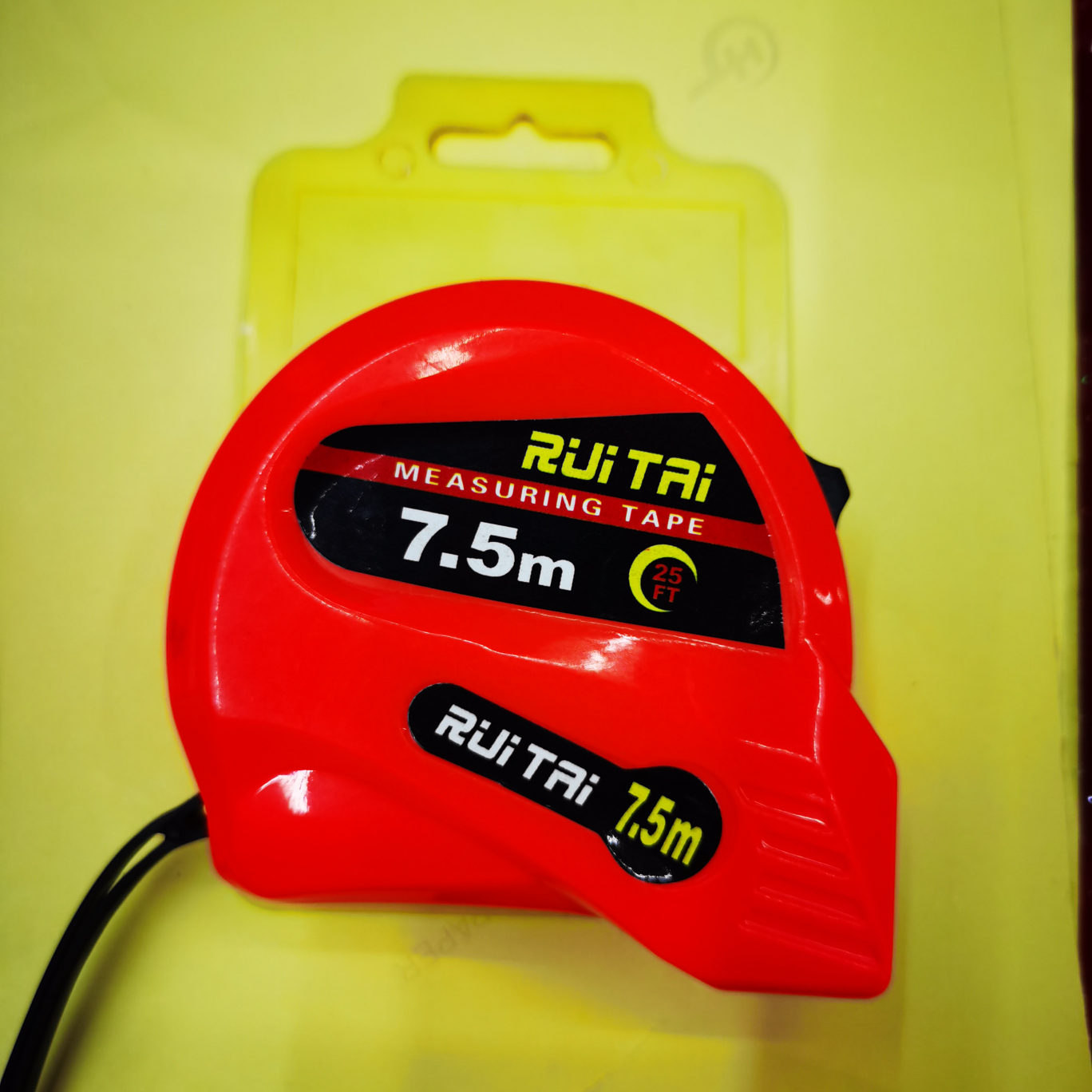 The tape measure is 7.5 meters
