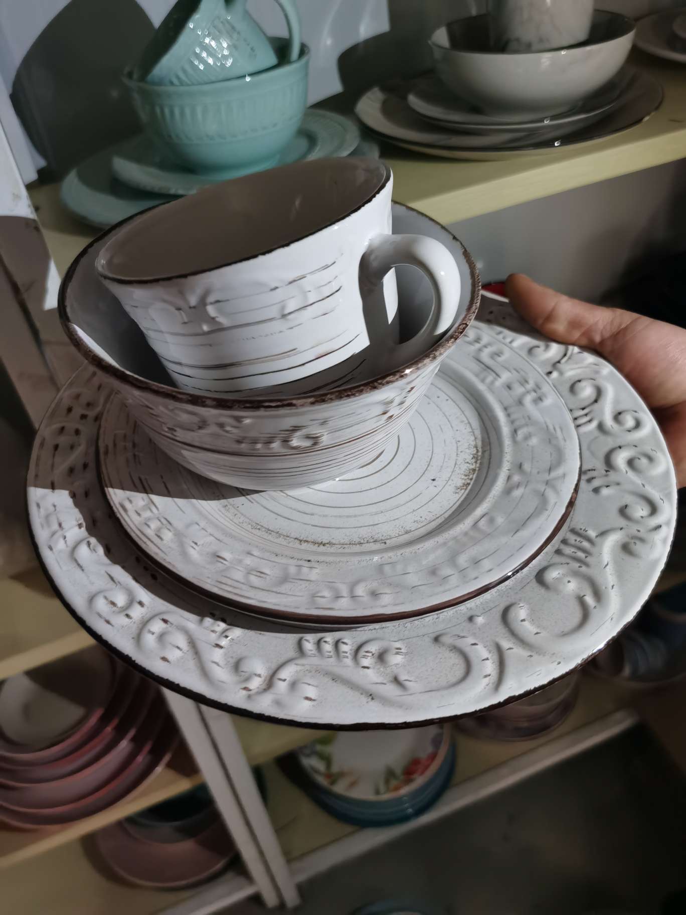 16 Head Color Glaze Tableware Set details Picture