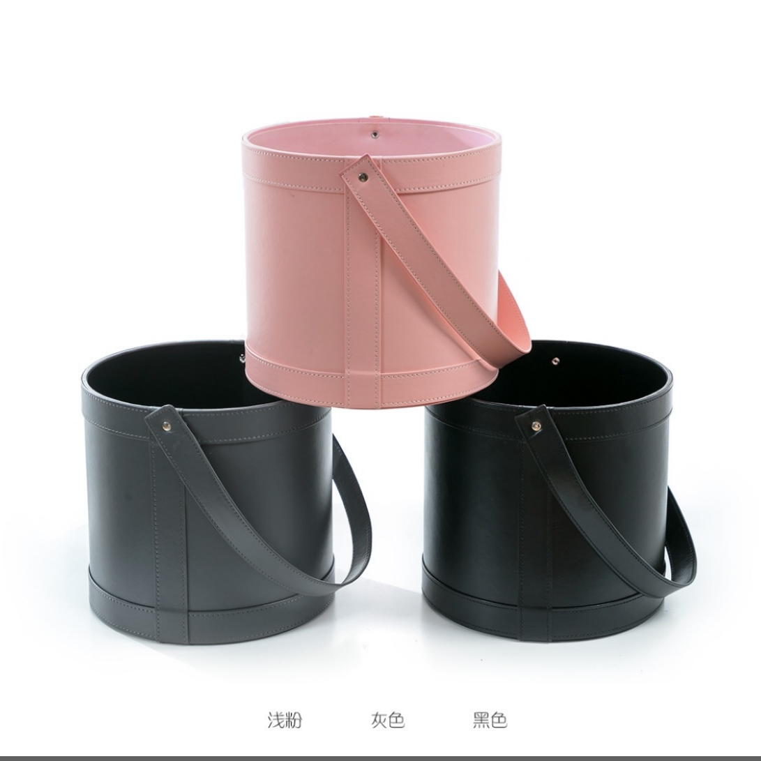 涌金礼品盒比心圆形花盒抱抱桶鲜花桶花束包装材料干花伴手礼品盒花艺插花盒新款礼品盒