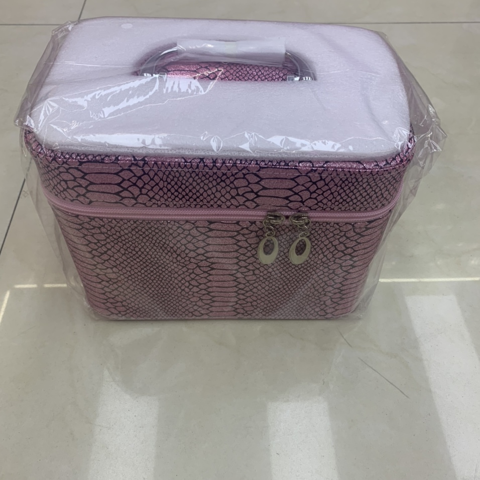 809蛇皮纹三件套多功能化妆箱