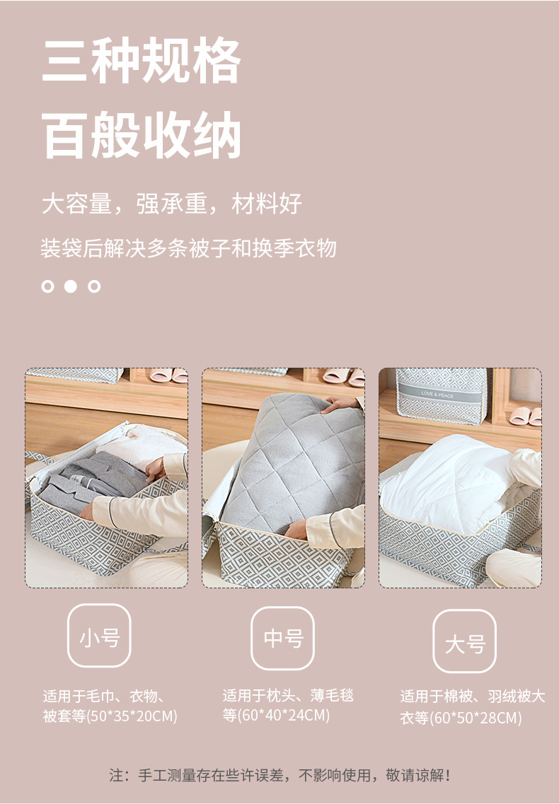 新款棉被收纳袋大容量衣物整理袋大号棉被袋出差旅行袋家用收纳包详情9