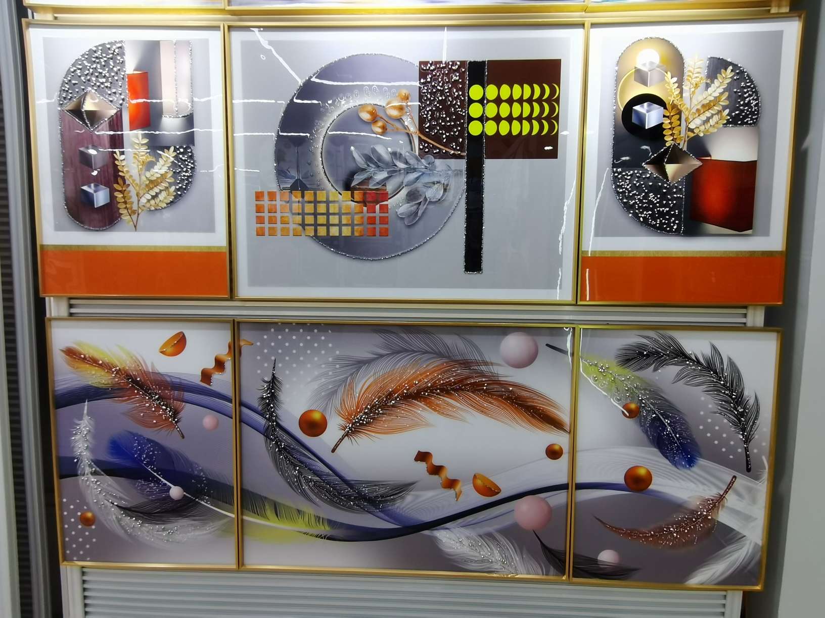 Three-piece set of aluminum alloy crystal porcelain and crystal shell details Picture