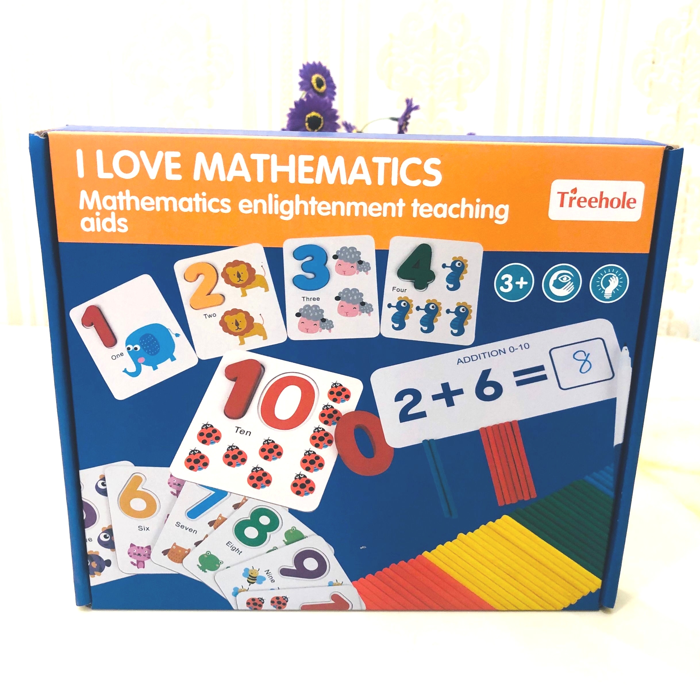 Comprehensive mathematics early education enlightenment logic wooden stick children's addition and subtraction practice teaching aid
