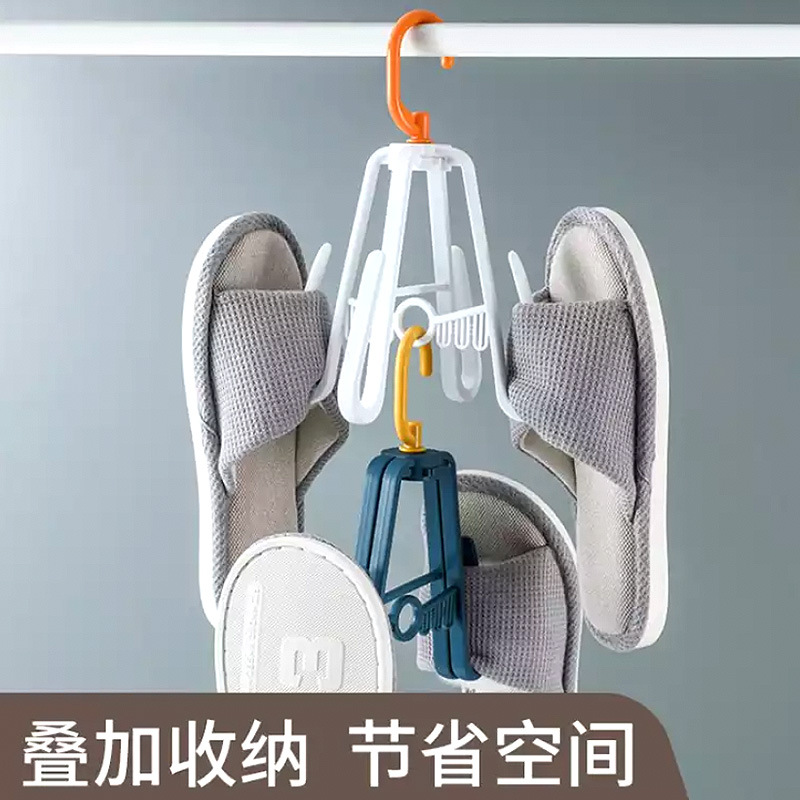 【晒鞋架】多功能折叠收纳阳台晒鞋架鞋垫晾鞋架挂钩晾晒架详情图5