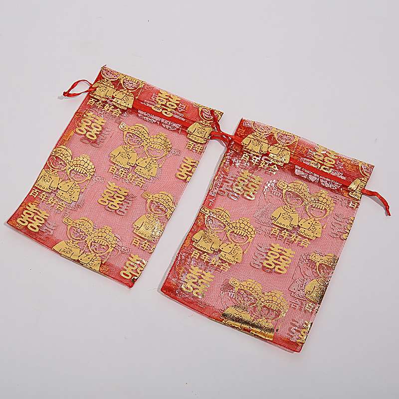 11*16结婚婚庆用品中国风喜糖袋婚礼纱袋回礼瓜子网纱袋子喜糖袋子详情图4