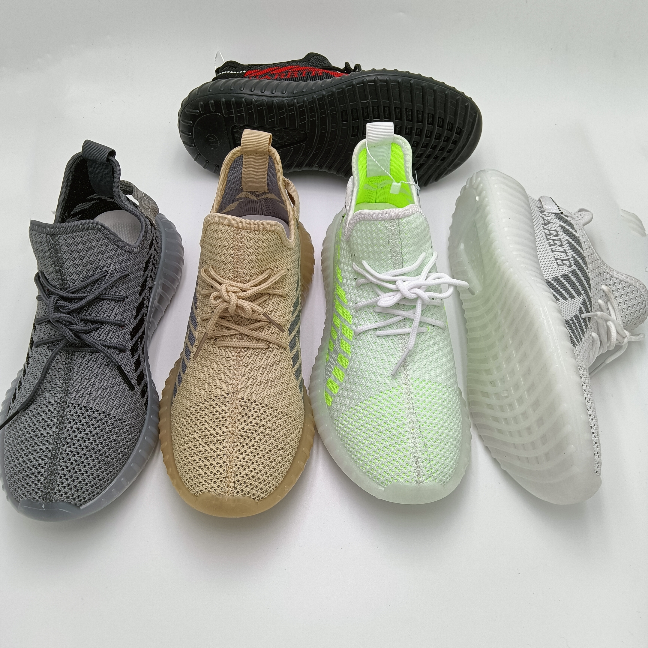 Fly woven men's shoes breathable mesh surface glow-in-the dark coconut student sports shoes new 100 partner running fly woven leisure travel shoes