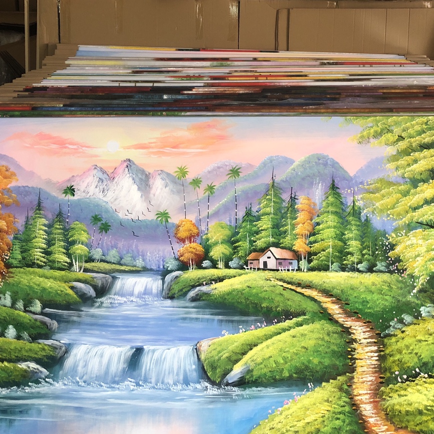 纯手绘风景，花卉，抽象无框画