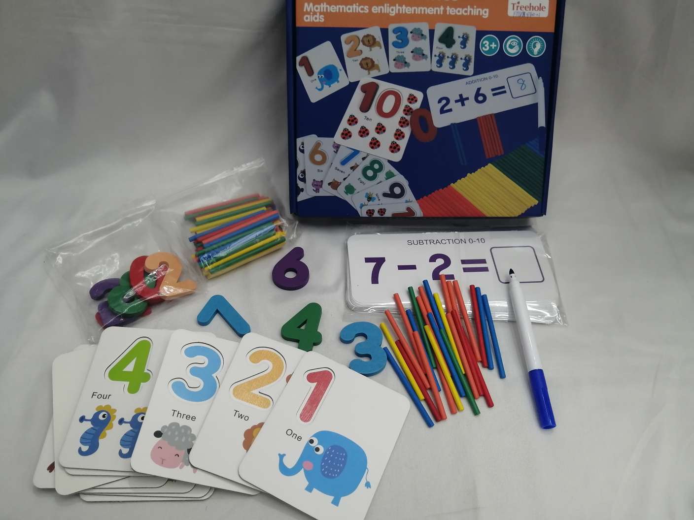 Comprehensive mathematics early education enlightenment logic wooden stick children's addition and subtraction practice teaching aid Application Scenario