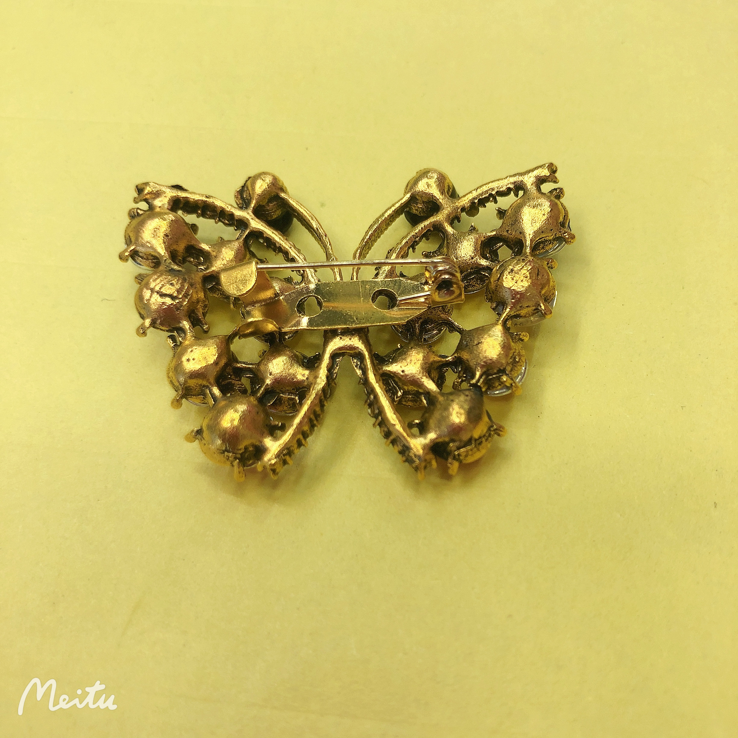彩钻蝴蝶青古铜色胸针详情图7