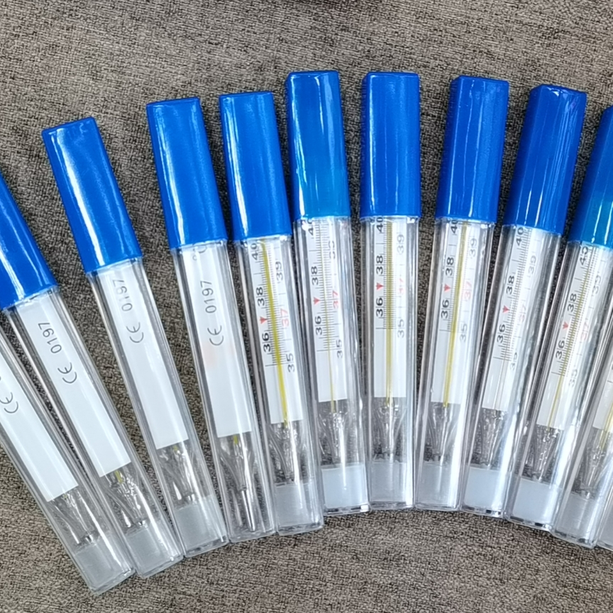 单双刻度温度计大号玻璃温度计清晰大刻度外贸腋下温度测温计图