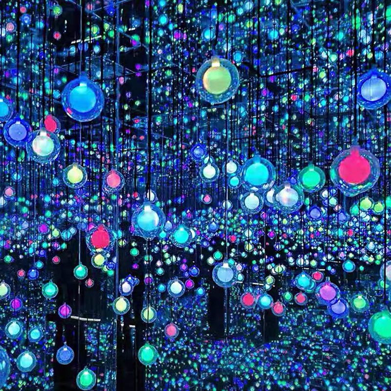网红led七彩球中球吊灯钻石星空灯户外餐厅酒吧氛围灯变色装饰灯彩色10个球中球