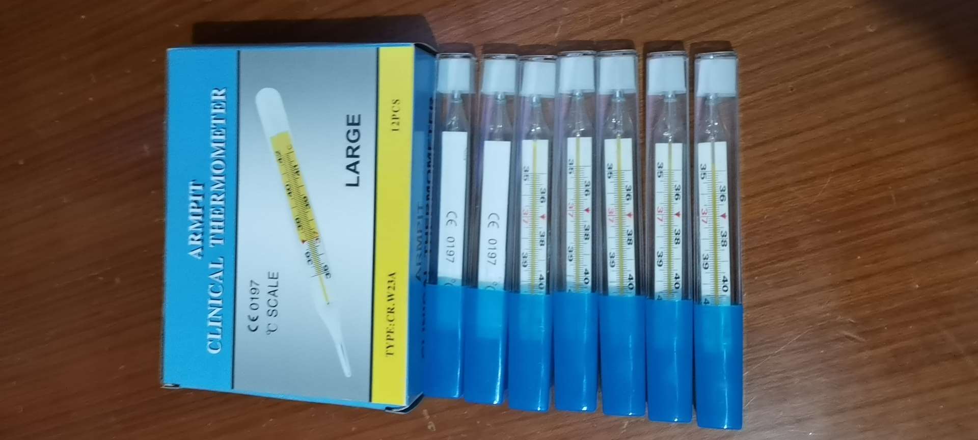 单双刻度温度计大号玻璃温度计清晰大刻度外贸腋下温度测温计产品图