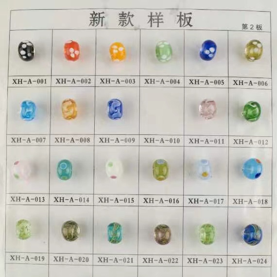 潘多娜纯手工琉璃大孔珠流行款 树胶 散粉 大孔珠 diy斑点 圆点 小花散珠 多种款式颜色