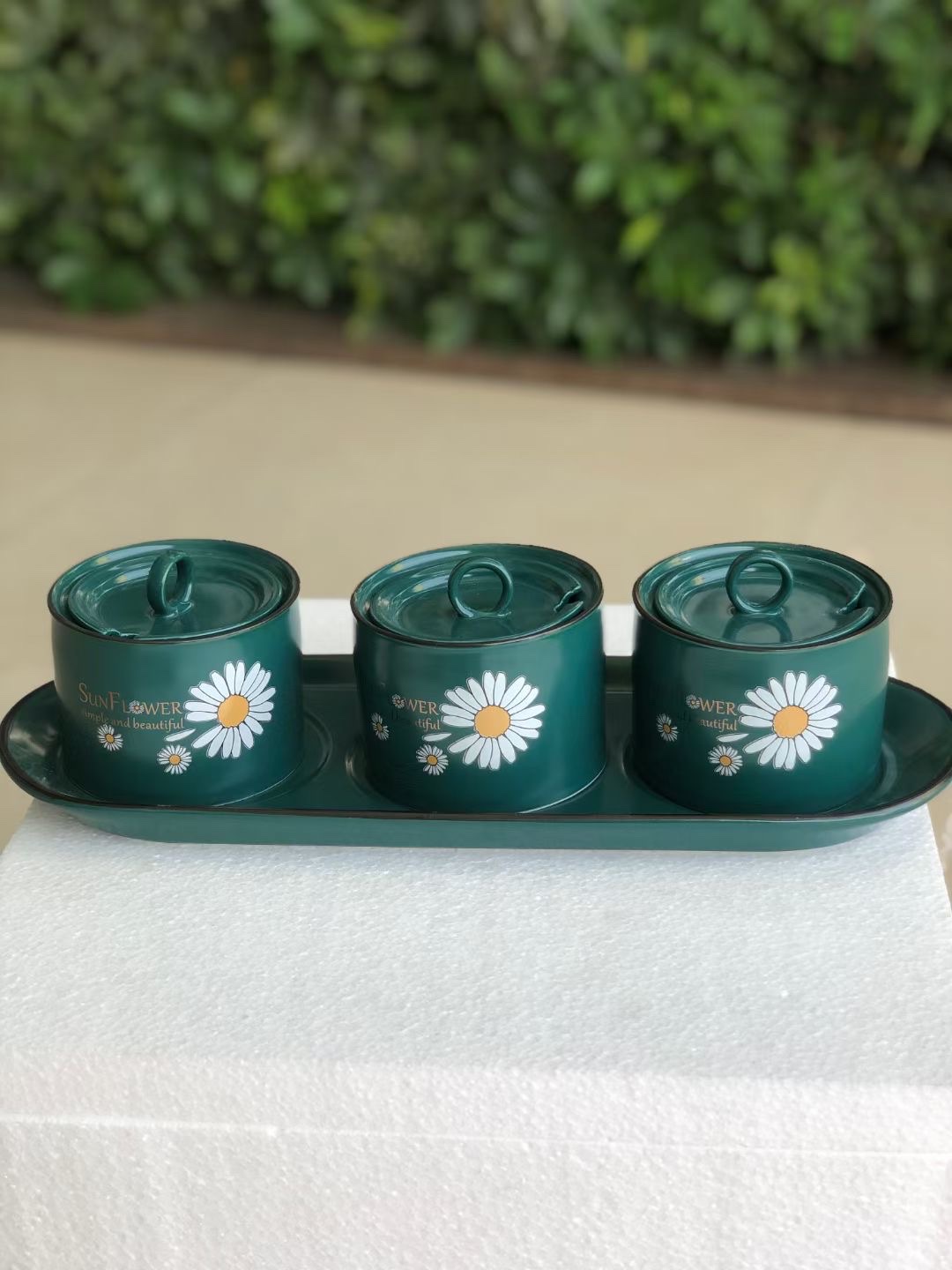 高档陶瓷调味罐每件16套白底实物图