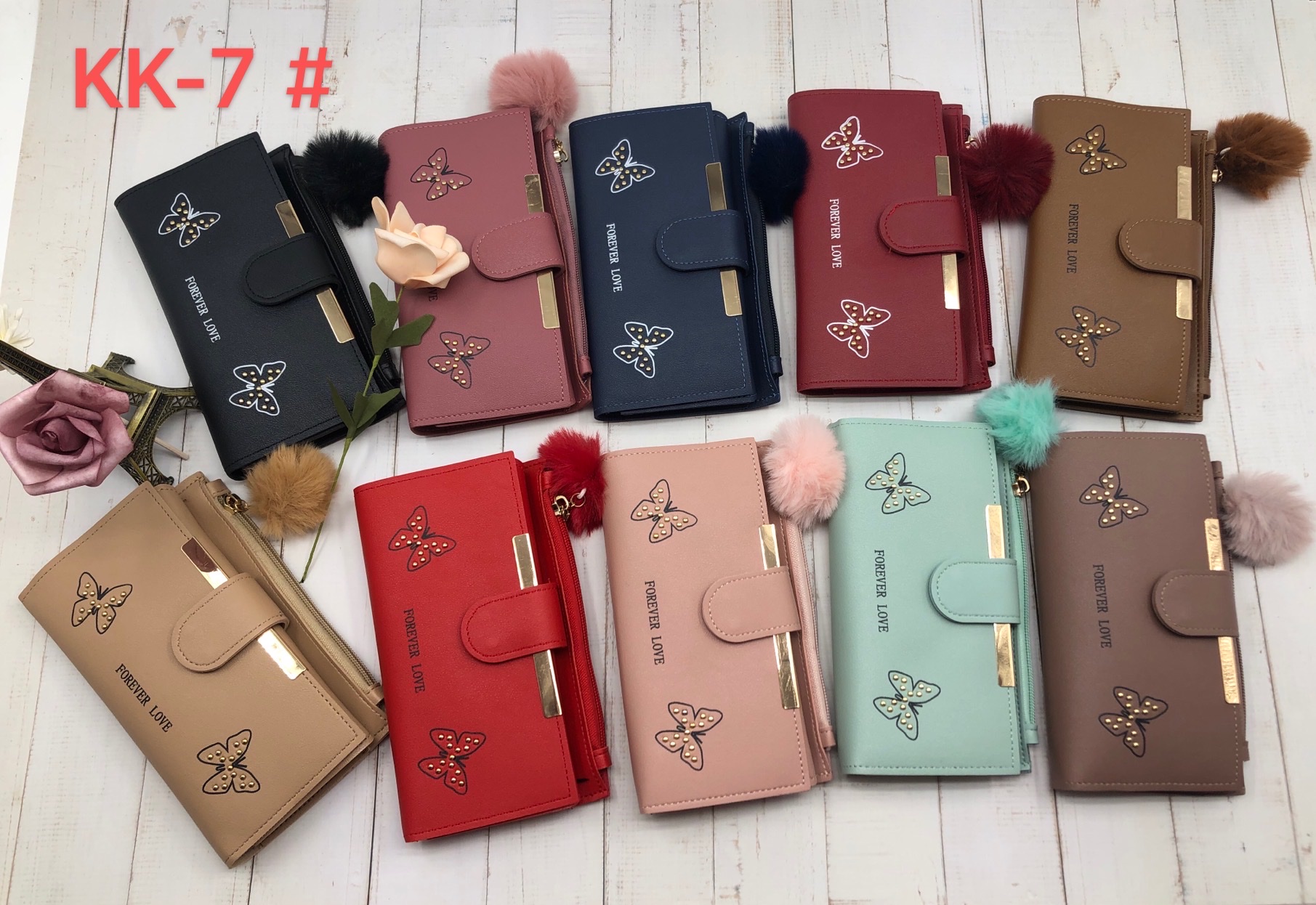 Monedero para niñas monedero corto para niñas 2021 nueva cremallera de moda versión coreana estudiante dos doblados dinero suelto lado de la bolsa de la mano details Picture