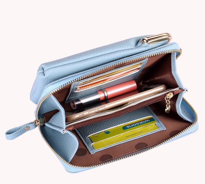 2021 nuevo bolso de teléfono de mujer semi PU de gran capacidad simple billetera de moda de un hombro oblicuo a través de la bolsa de teléfono cero billetera details Picture