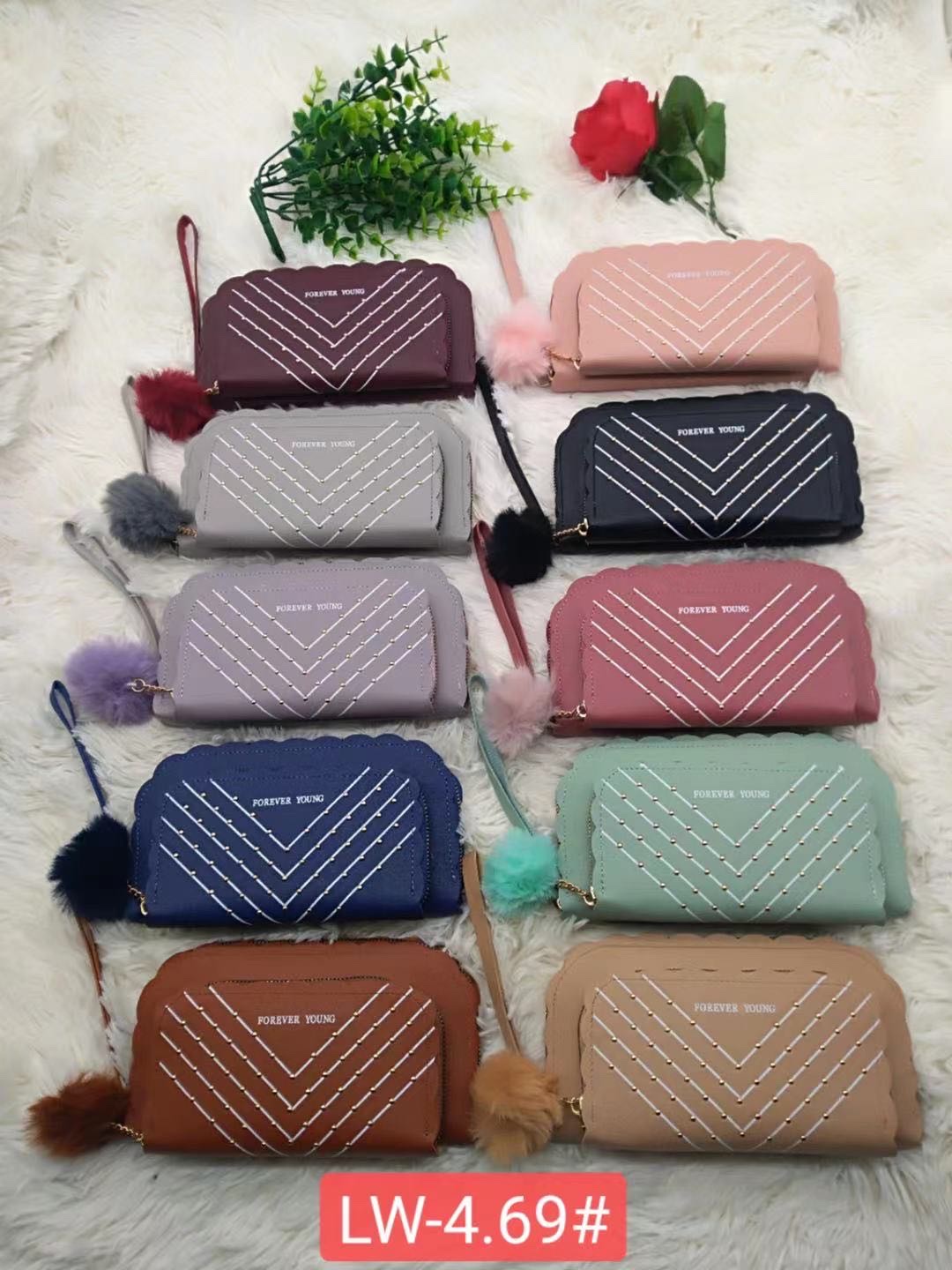 2021 New Korean version zipper wallet, women's handbag, high and low bag manufacturer supplies simple loose edge bags Specification image