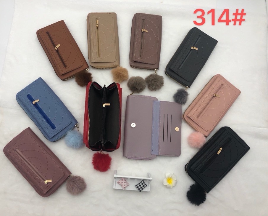 2021 New Korean-style zipper wallet, long wallet, women's handbag, bow, small pocket, wallet manufacturer supplies simple and loose edge bags Specification image