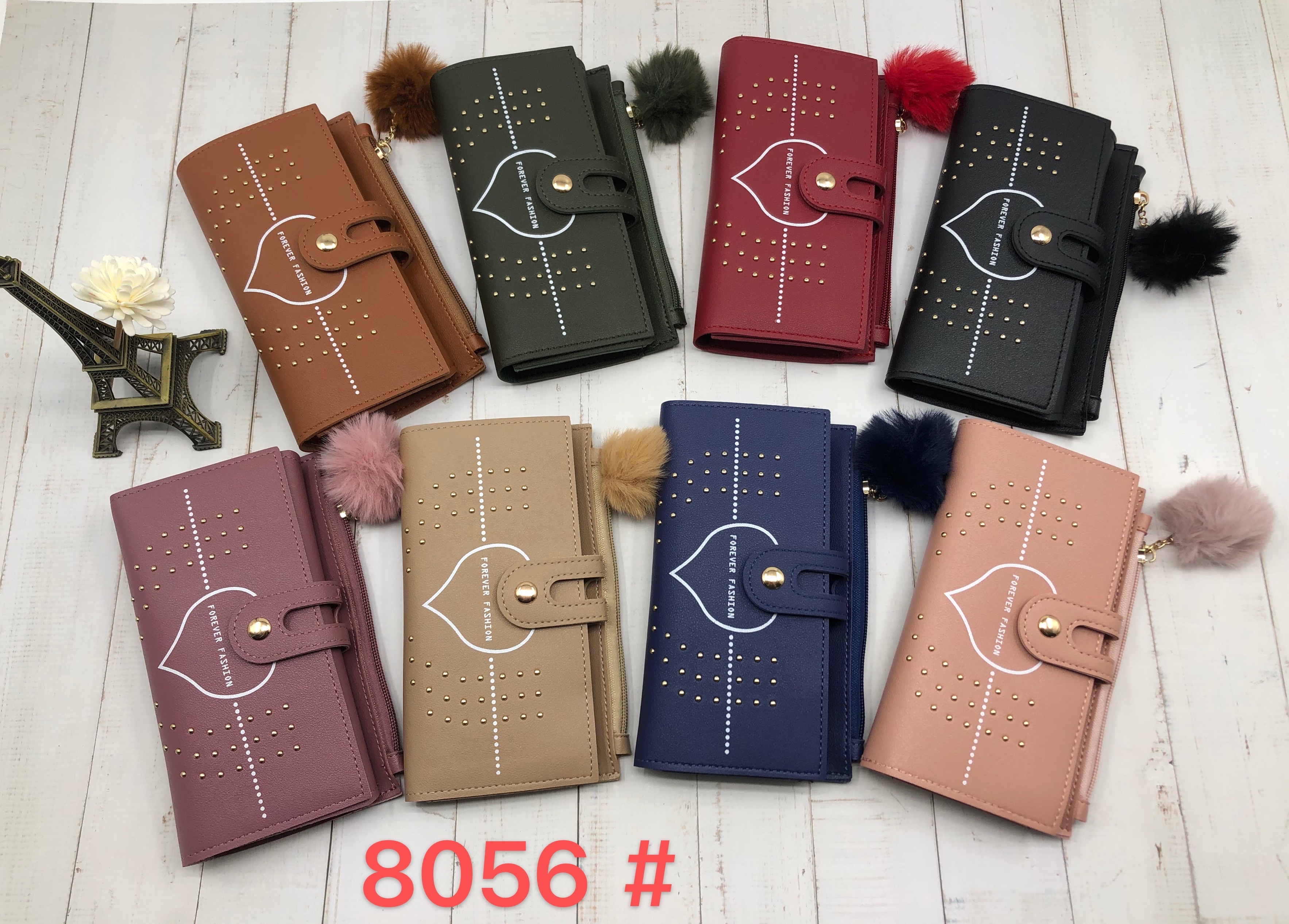2021 Women's Wallet, new zipper fashionable Korean version student two-fold pocket bag Specification image