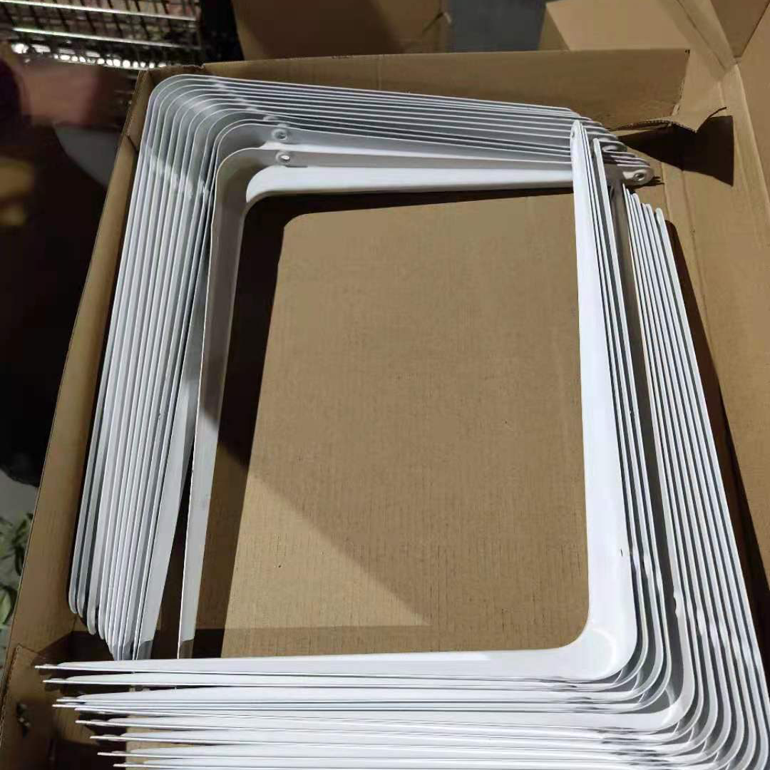 烤漆三角支架承重强 三角支架托架铁架墙面上搁板支撑架置物架直角固定支架来样定做 白色三角支架 角铁固定支架