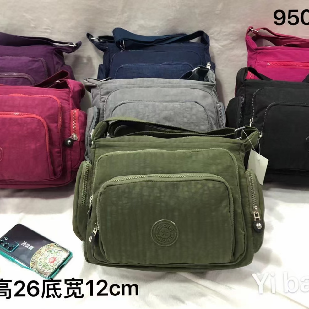 春季新款多口袋尼龙布包超轻防水斜跨女包外贸大容量单肩牛津布包9503