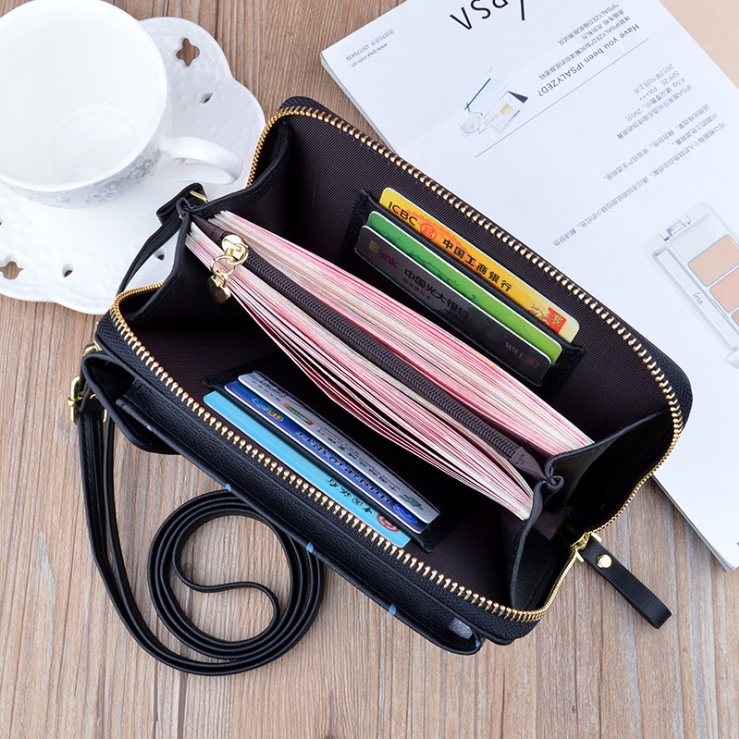 New wallet for women, vertical zipper wallet, Korean style fashionable print, large capacity single-shoulder bag, crossbody bag Application Scenario