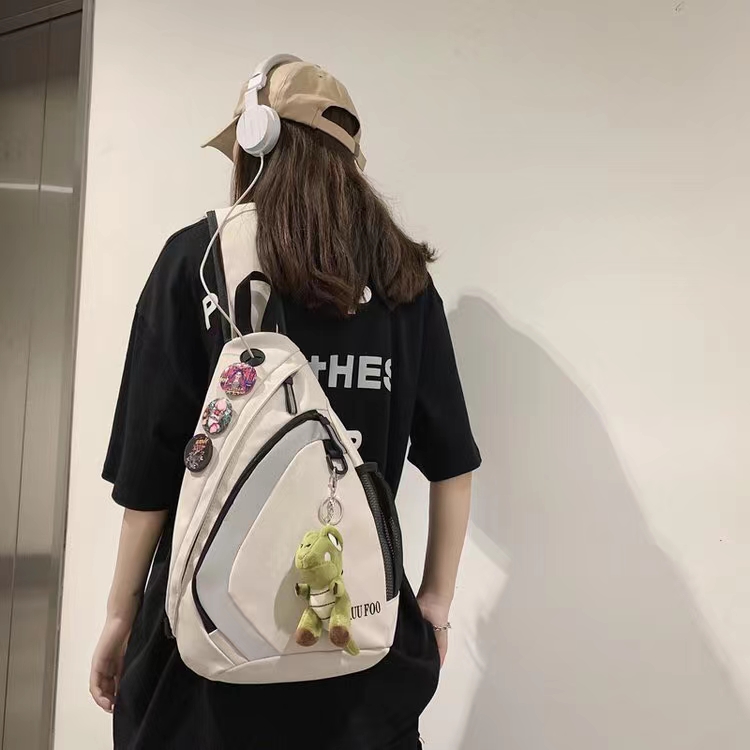 Large capacity chest bag drop bag Men's multi-functional business small backpack shoulder bag Fashion triangle bag crossbody bag