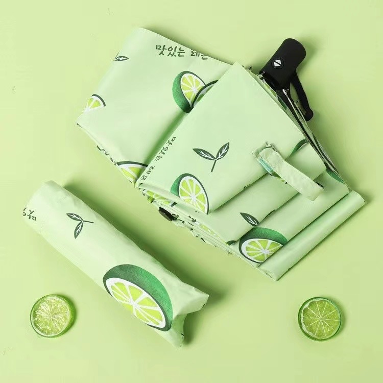 千家旺布朗熊 水果全自动三折黑胶太阳伞防紫外线小清晰卡通晴雨伞女学生伞1002详情图19