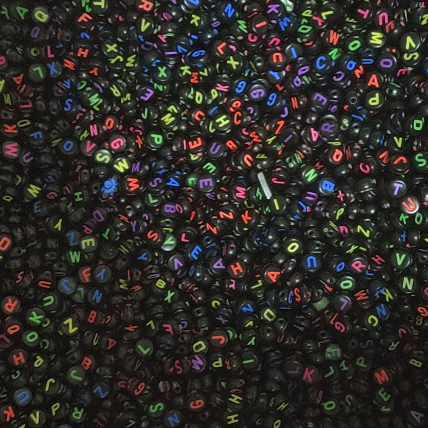Fluorescent Word, Alphabet Bead