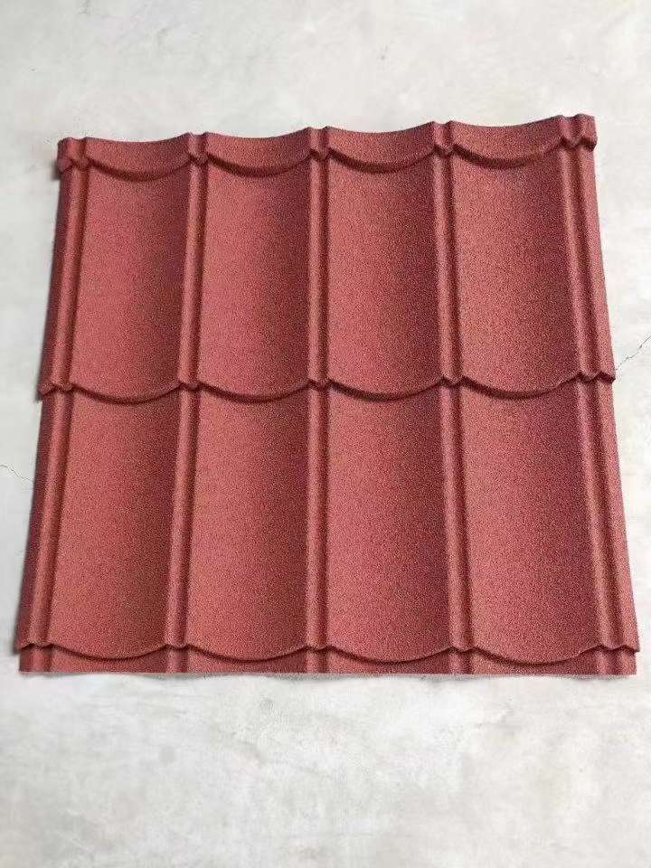 厂家直销金属彩石瓦 屋顶瓦 瓦片 铁皮瓦 石头瓦  别墅瓦 彩砂瓦  金属瓦 屋脊瓦 专业出口非洲 瓦脊瓦配件石头粒瓦.详情图1