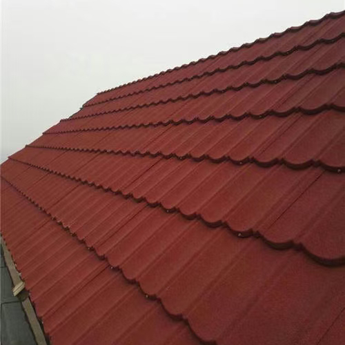 Factory direct metal tile roof tile iron tile stone tile villa tile color sand tile metal tile roof tile professional export African tile ridge tile accessories stone grain tile %
