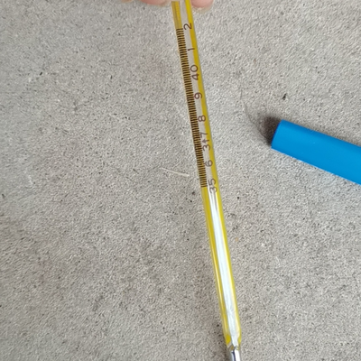 工厂直销口腔腋下通用测量温度玻璃温度计黄底...