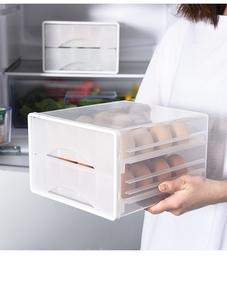 H05-676 厨房保鲜鸡蛋收纳盒冰箱抽屉式鸡蛋盒透明保鲜收纳鸡蛋盒详情图8