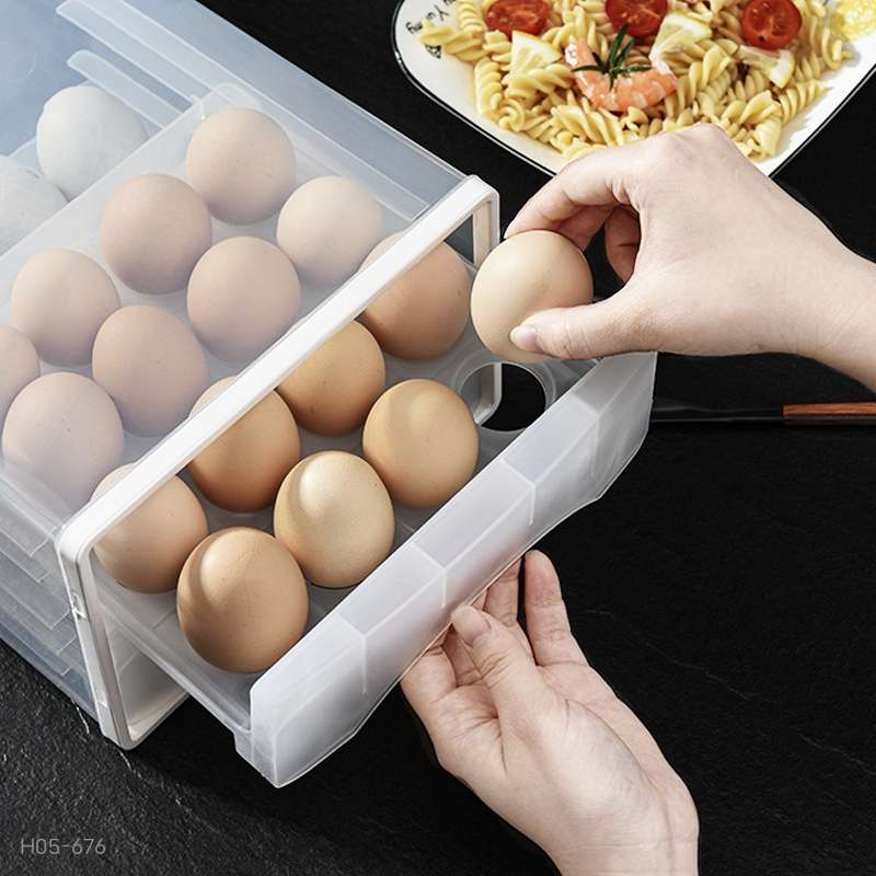H05-676 厨房保鲜鸡蛋收纳盒冰箱抽屉式鸡蛋盒透明保鲜收纳鸡蛋盒详情图3