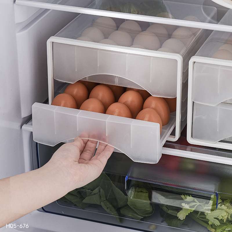 H05-676 厨房保鲜鸡蛋收纳盒冰箱抽屉式鸡蛋盒透明保鲜收纳鸡蛋盒详情图4