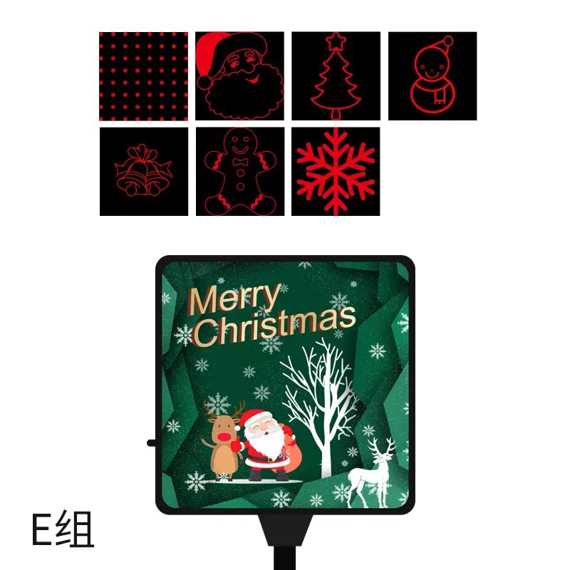 迷你舞台灯 圣诞家庭娱乐装饰灯万圣节彩灯雪花星空USB投影氛围灯老人图