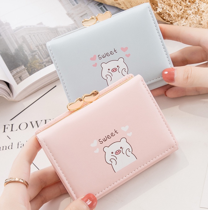 Ladies' short student Japanese-style girl 2021 Korean version new cute small coin wallet details Picture