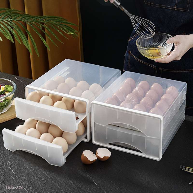 H05-676 厨房保鲜鸡蛋收纳盒冰箱抽屉式鸡蛋盒透明保鲜收纳鸡蛋盒详情图2