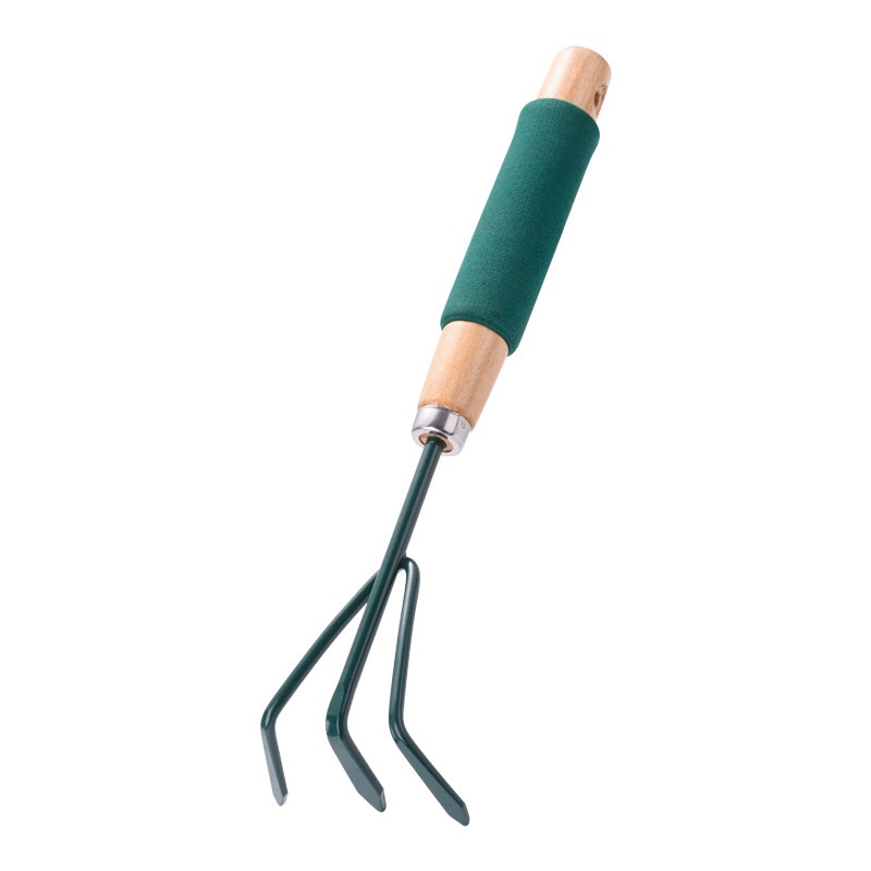 Garden three-claw harrow with sponge handle