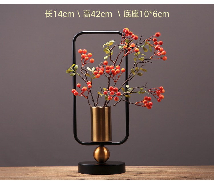 欧式金色金属花瓶客厅干花摆件北欧轻奢餐桌插花鲜花装饰花器