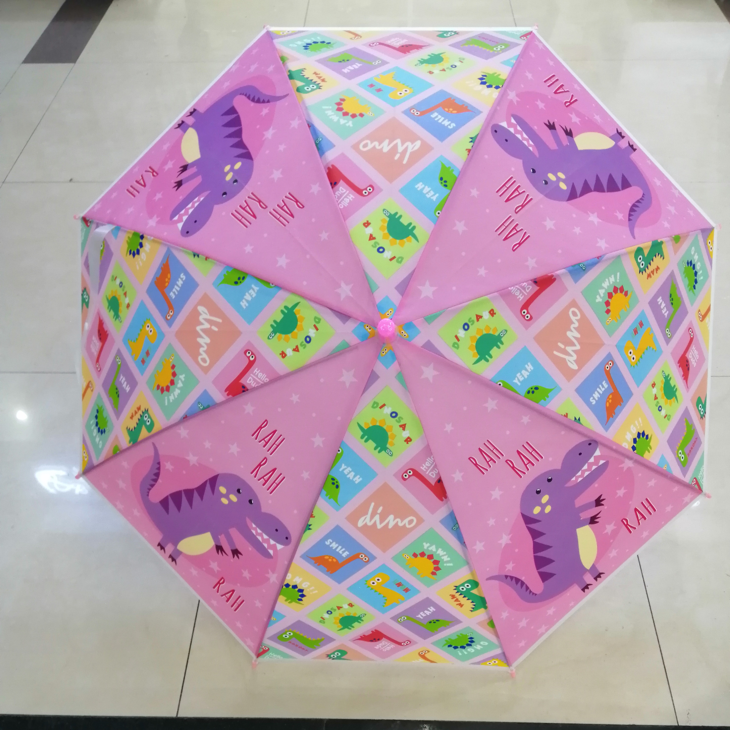 50公分POE儿童创意晴雨伞粉色恐龙