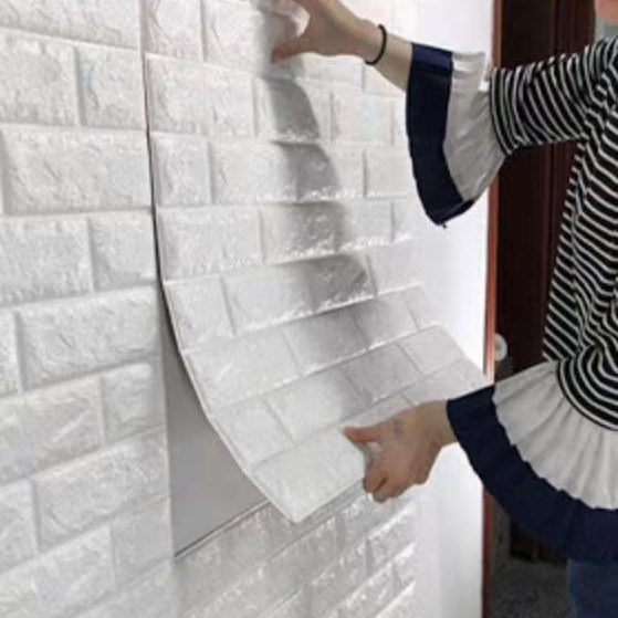 白色砖纹墙贴纸