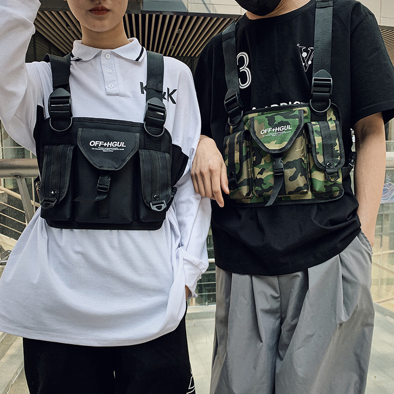 战术背包2020新款欧美机能战术背心包时尚潮牌马甲男女双肩包胸包细节图